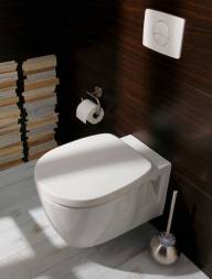 Decoration toilettes cuvette design blanche murs habillage bois wenge5
